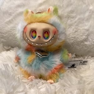 Unbranded Labubu Look Alike Doll And Keychain, Color White Multi Color, Sequins